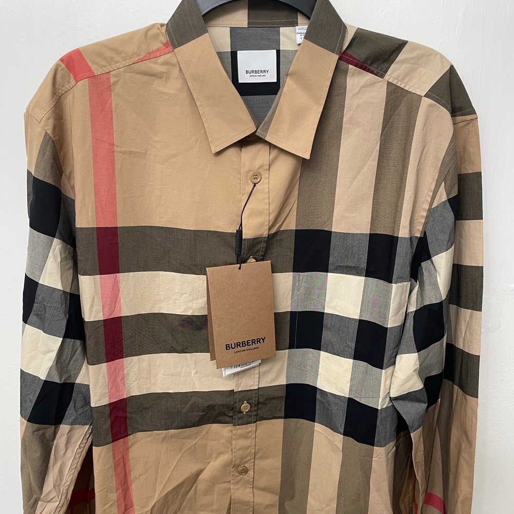 Burberry London authentic Mens Somerton Button Down Long Sleeve Shirt XXL NEW
